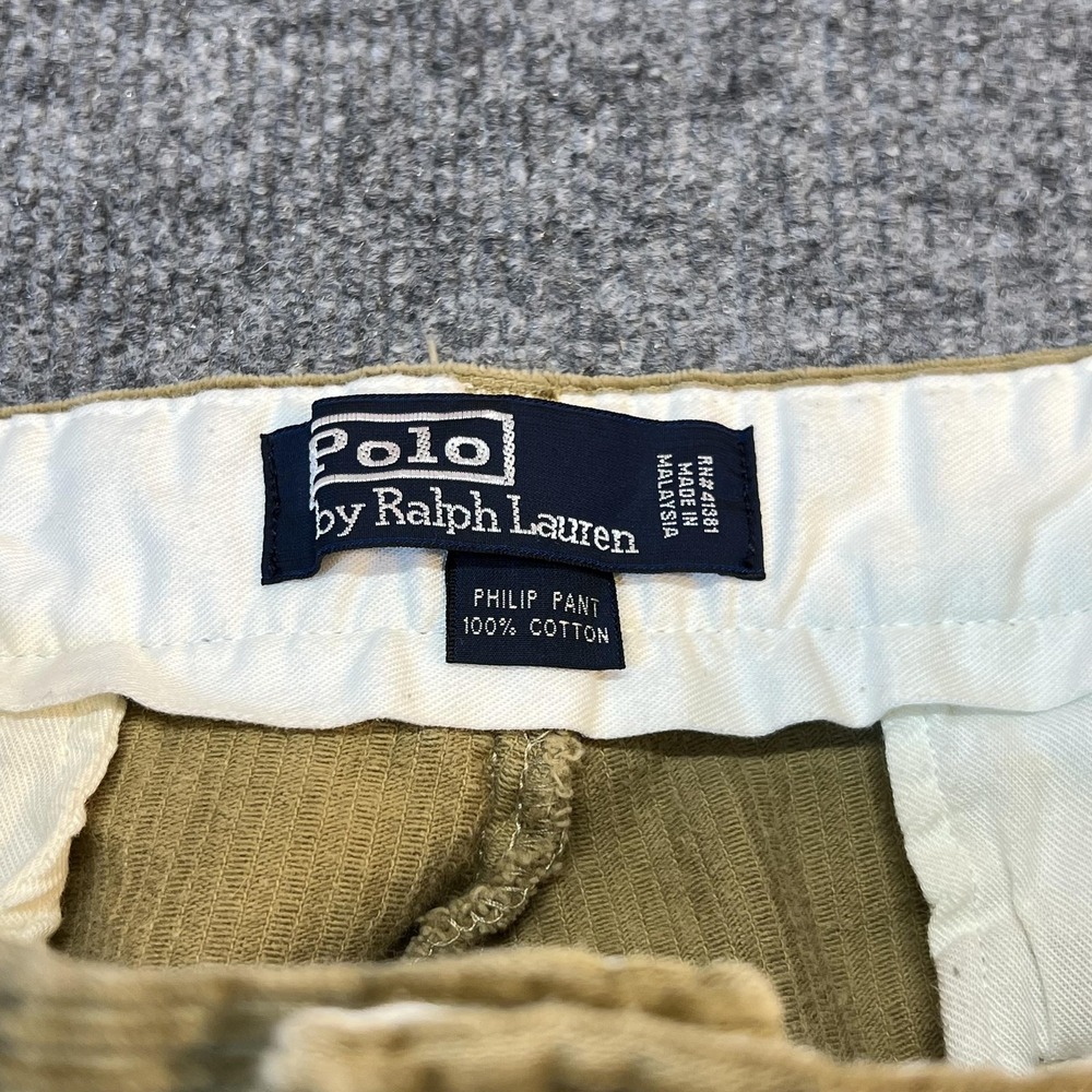 Polo Ralph Lauren Philip Pants Men 34x32 Beige Corduroy Classic Fit Dress(34x30) - Picture 11 of 13